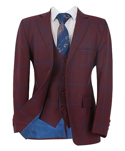 Costume pour garçon bordeaux coupe slim ensemble haut de gamme