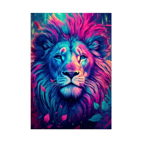 Chambre de garçon adolescent déco murale affiche lion rose
