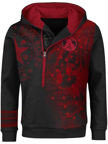 Men's Pullover Fleece Sweatshirt Hoodie Graphic Design Long Sleeve Novelty Casual Hoodies with Pockets