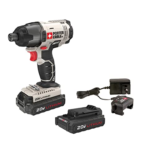 Best Deal Cheap 🛒 PORTER CABLE 20V MAX* 1/4 in. Cordless Impact Driver Kit, Hex Head, Compact (PCC641LB)