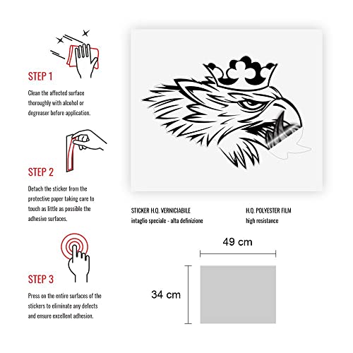 Image of 4R Quattroerre.it 1090 Griffin Sticker Set for Scania Truck, Right and Left, Black, 50 x 35 cm