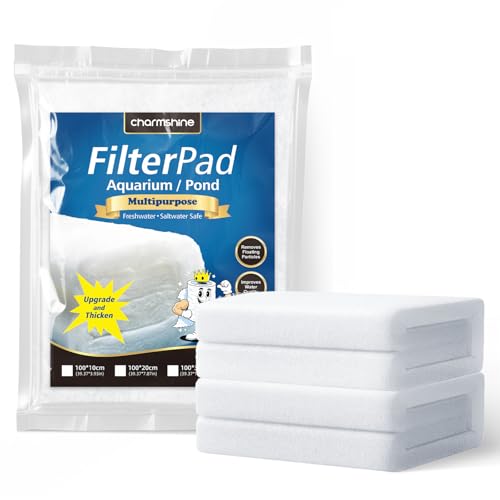 charmshine Aquarium Filter Floss Fish Tank Filter Media Aquarium Filter Pad for Fish Tank, Ponds,Garden, Saltwater,Fershwater,Plant, Trutle(39.37x3.94in White)