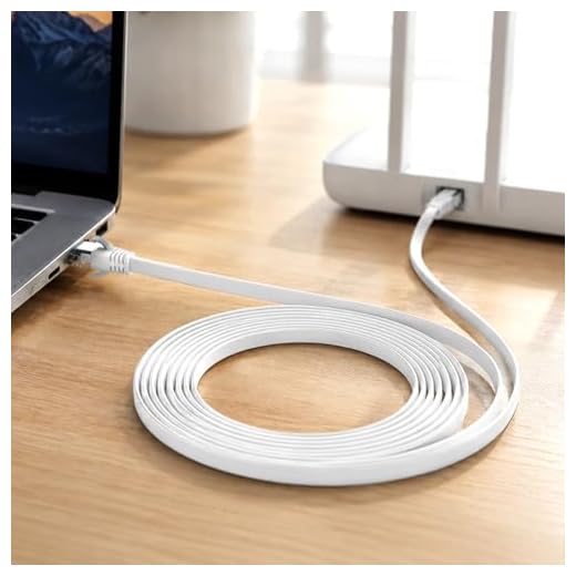 Cat 6 Ethernet Cable 10ft, High-Speed 10Gbps Flat Internet Network Cable for Indoor & Outdoor Use, Pure Copper Cat6 Computer Patch Cable with Snagless RJ45 Connectors, White