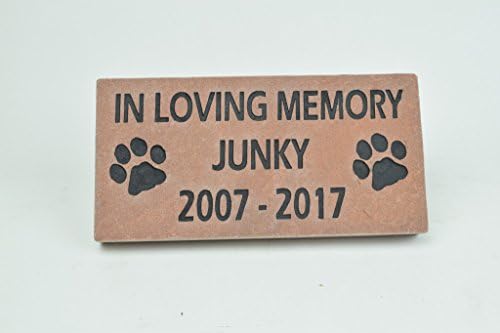 Engraved Stone Pet Memorial Headstone Grave Marker Dog Cat Red Flagstone 4 inches x 8 inches