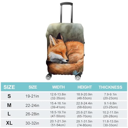 A Sleeping Fox Luggage Cover, Washable Elastic Suitcase Cover Protector Fit 18-32 Inch Luggage2