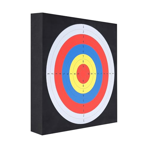 Cifupy 20'' Square Archery Target, Lightweight High-Density EVA Bow & Arrow Target, Single-Sided Printed Pattern, for Backyard Outdoor Shooting Practice with a Curved Longbow