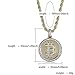 JAJAFOOK Jewelry Fully Iced Out CZ Simulated 14K Gold Plated Bitcoin Cryptocurrency Pendants Necklaces for Men with 24inch Stainless Steel Rope Chain