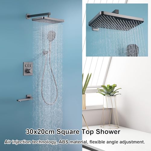 Ensemble de pomme de douche à effet de pluie avec mitigeur laiton - 4
