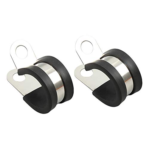 Solarman 20 Pack 3/16 Inch Stainless Steel Cable Clamp, Metal Clamp, Pipe Clamp,Rubber Cushioned Insulated Clamp,Tube Holder For Tube, Pipe Or Wire Cord Installation #TOP2