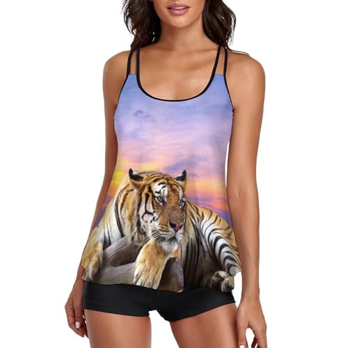 Maillot de bain tankini femme avec short de garçon et robe de plage chic