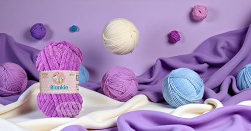 Image of M.G ENTERPRISE Knitting Yarn Thick Chunky Wool, Blankie Purple Plain 100 GMS Best Used with Knitting Needles-CN Art-BABJ
