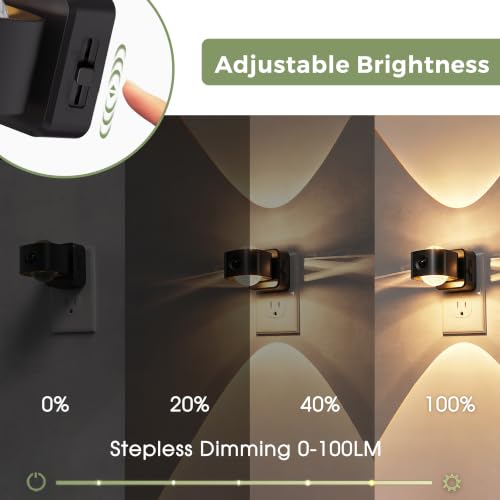 Image of L LOHAS LED Motion Sensor Night Light, Projector Night Lights Plug in Wall | Motion Activated & Light Sensor, 0-150lm Dimmable Nightlight, Rotating Plug in Nightlight for Bathroom Hallway, 1 Pack