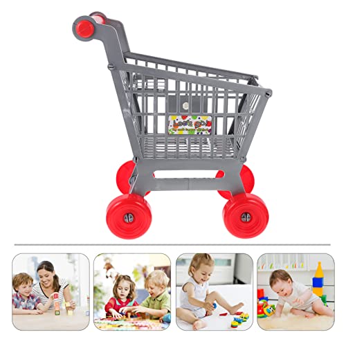 Ibasenice Brain Toy Kids Pretend Play Toys Mini Shopping Cart Kids Supermarket Handcart Shopping Cart Tiny Ulitily Trolley Toy For Kids Table Desk Storage Tool Dark Grey Mini Fry Basket Toddler Toy #TOP4