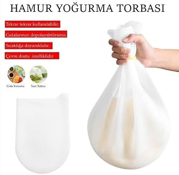 Orta Hamur Torbası Silikon Şeffaf Hamur Yoğurma Torbası Ekmek Makarna Mantı Hamuru