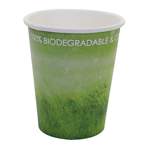 Yes!Fresh 8oz Disposable Hot Beverage Paper Coffee Cups for Parties,Picnics,Barbecues,Travel and Events, Eco-friendly,100% Blodegradable&Compostable (8 oz , 50 Count,Green)