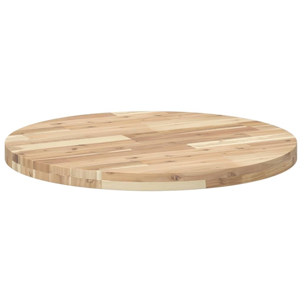 Mesa redonda de 70 x 4 cm de diámetro de madera de acacia maciza, sin tratar, duradera para mesa de comedor, mesa de restaurante, mesa de café, versátil en casa y negocio