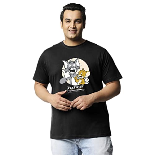Image of Bewakoof Men's Solid Oversized Fit Half Sleeve Round Neck Cotton T-Shirt