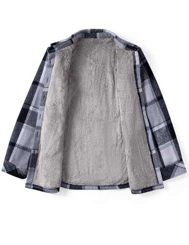 Zeagoo Women's Fleece Sherpa Jacket Casual Long Sleeve Button Down Flannel Shacket Shirt Winter Coat with Pockets4