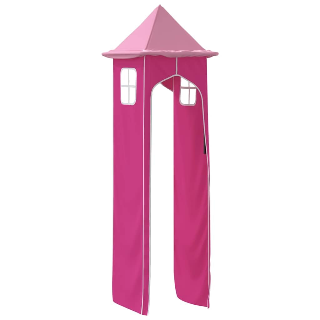 vidaXL Hochbett-Vorhänge für Kinder, Rosa, mit Tunnel und Turm, Verdunkelungsvorhang, Betthimmel, Sichtschutz unter dem Bett, Spielzelt, Kinderzimmer-Dekor