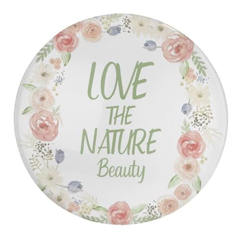 Love The Nature Beauty - Imanes de cristal para nevera, guirnalda circular, corona estética, imanes escolares, regalo para profesores, 2 unidades