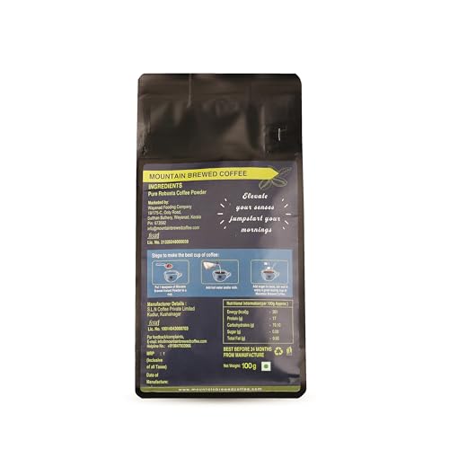 Image of MOUNTAIN BREWED Premium Instant Coffee - 100% Robusta | 100 grams Re-sealable Pouch