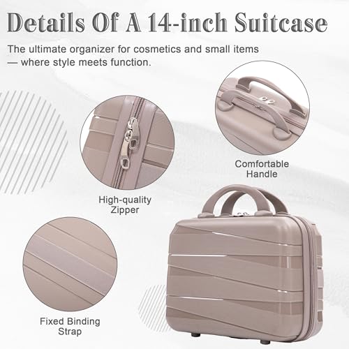 Image of Hardside 4 Luggage Sets, Lightweight Wave Suitcase with Spinner Wheel