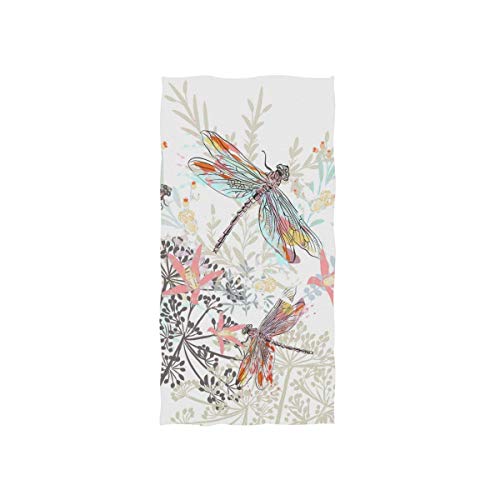 Senya G51150748P250C285S461 64"X 32 Inch Bathtowel Flowers And Dragonfly Pure Cotton Luxury Highly Absorbent Extra Soft Beach Towels cover