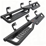 6" Running Boards for 2009 2010 2011 2012 2013 2014 Ford F-150 Super Duty Super Crew Cab(4 Full Size Doors), Two-Stairs Side Step Rails Coated Black Carbon Steel Nerf Bars Drop Step Nerf Bars