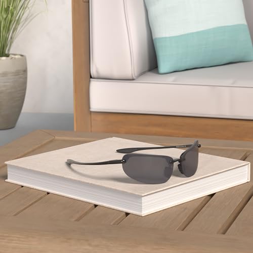 JULI Sports Sunglasses for Men Women Tr90 Rimless Frame for Running Fishing Baseball Driving MJ80012