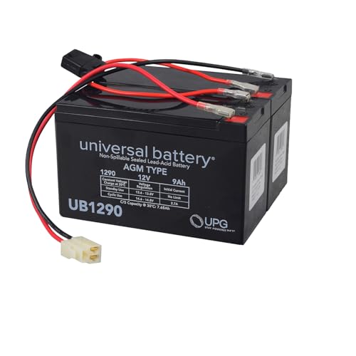 AlveyTech 24 Volt Battery Pack for Razor Pocket Rocket (9 Ah, Versions 27+) - Set of Two 12V 9A Replacement Batteries for Electric Power Mini Mod Motorcycle, Universal Rechargeable SLA AG
