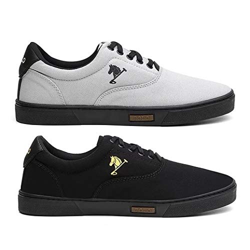 Kit 2 Pares Tênis Sapatênis Polo joy Casual Masculino LLpz E (48, branco/preto-preto amarelo)