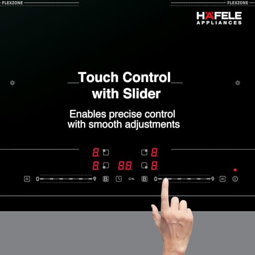 Image of Hafele Nero 60cm Built-in Induction Hob | 7200W | Flex Zones | Slider Touch Control | Power Boost | 4 Zones