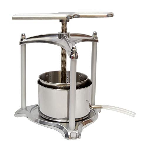 6L Fruit Press, Grape Press for Wine Cider Making, Vegetables Dehydration, Cheese Press (Aluminum)