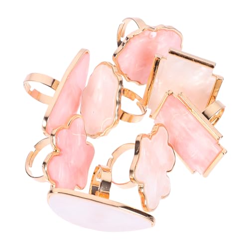 BELLIFFY Nail Art Craft Amateurs 8pcs Nail Gel Polishing Holder Imitation Shell Ring