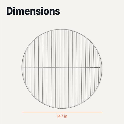 Image of Amazon Basics Replacement Cooking Grate for 16 Inch Charcoal Grill, Chrome Plated Steel Round Grilling Rack Grid, 14.7 inch, 2-Pack, Silver