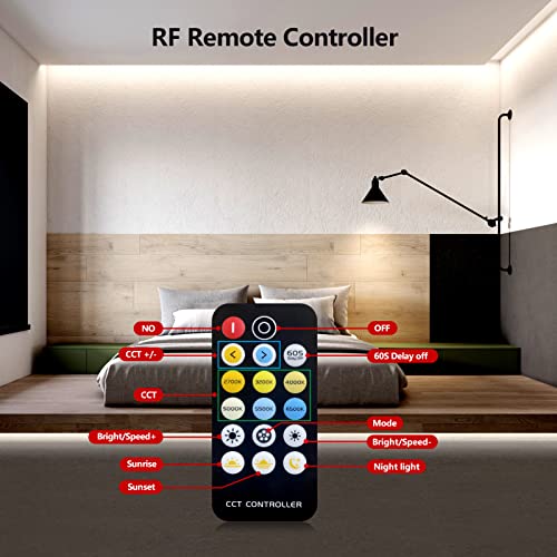 Image of COB LED Strips 2700K-6500K,16.4ft Dimmable Ultra Bright Flexible White LED Strip Lights, 6000LM Tape Lights Kit, CRI 90+, DC 24V LED Lights for Bedroom, TV Backlight, Kitchen, DIY Lighting
