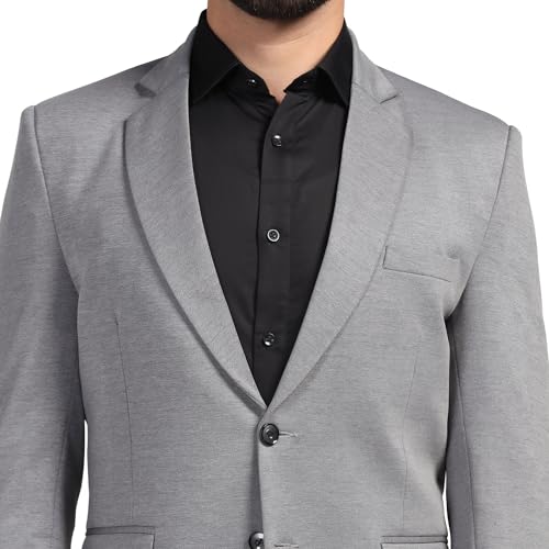 Image of TAHVO Men Blazer Lycra Fabric Slim Fit Single Breasted Blazer