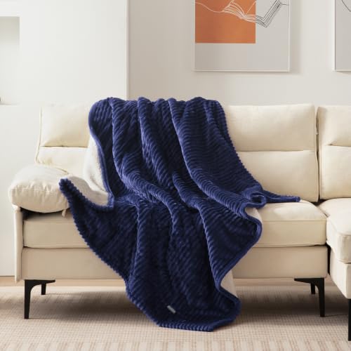Image of Westinghouse Heated Throw Blanket, Fast Heating Blanket, 50x60 Inch, Navy | Soft Flannel Sherpa Electric Throw with 6 Heating Levels & 2-10 Hours Auto Shut Off, ETL Certification, Machine Washable