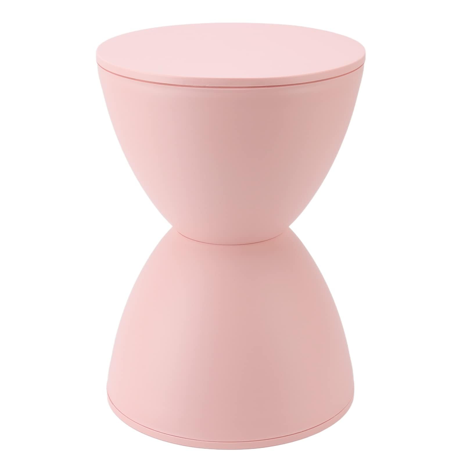 LiebeWH Sgabello a Forma di Clessidra Tavolino Rotondo per Uso Domestico per Bagno, Soggiorno e Camera da Letto (Rosa)