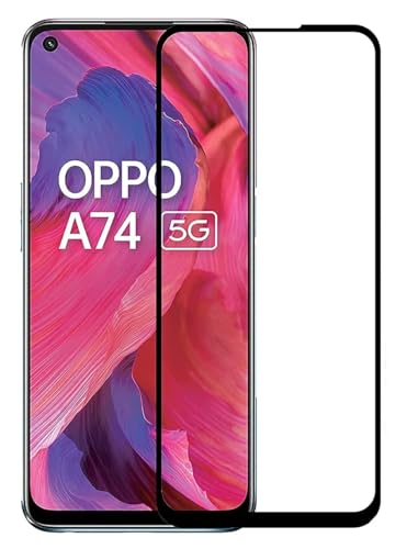 Image of HD Tempered Glass Screen Protector Compatible For Oppo A74 4G, A74 5G With Edge To Edge Coverage And Easy Installation Kit