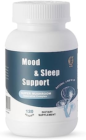 SXG Mood & Sleep Support Supplement, Super Mushroom Powder Capsules for Stress Relief, Sleep Aid, Organic Reishi Mushroom Extract, 120 Vegan Caps (30 Servings) SXG Mood & Sleep Support Supplement, Super Mushroom Powder Capsules for Stress Relief, Sleep Aid, Organic Reishi Mushroom Extract, 120 Vegan Caps (30 Servings)