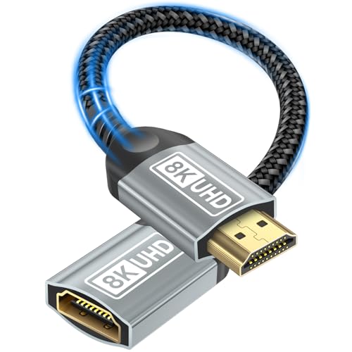 Nersligek HDMI Verlängerungskabel 0,5M, 8K HDMI Verlängerung Kabel Stecker auf Buchse Adapter Ultra Highspeed Ethernet UHD HDR ARC 3D Kompatibel mit TV Stick Roku Blu-Ray Xbox PS5 PS4 HDTV Laptop