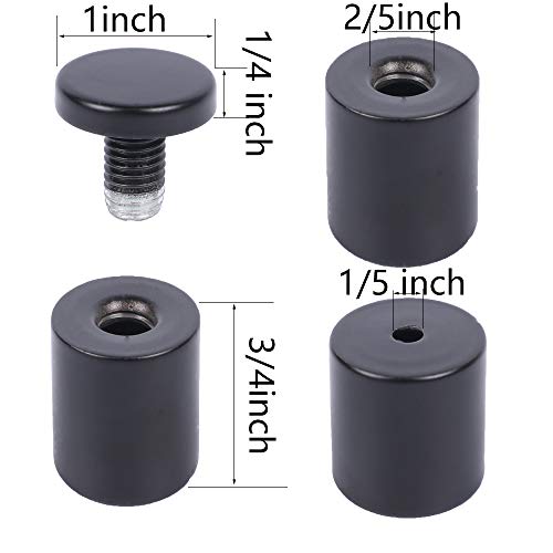 Osring 1 x 1 Inch Sign Standoffs Hardware 16 Pack, Stainless Steel Screw Standoffs Wall Mounting Signage Holder for Acrylic Board, Glass Panel and Plexiglass Picture, Black