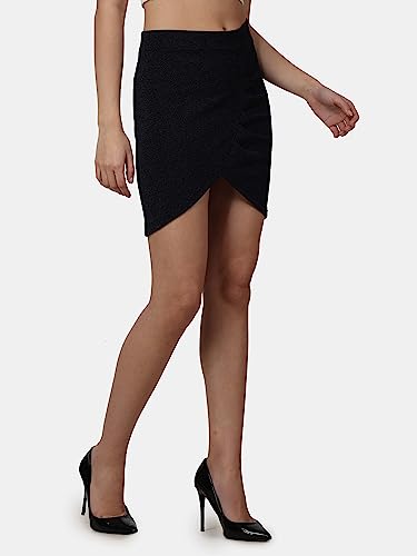 Image of POPWINGS Casual Shimmer Solid Sarong Mini Skirt for Women | Summer Skirt for Women | Mini Skirt for Women