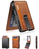 ZALVEX Wallet for Men, Mens Minimalist Wallet 9-13 Cards, Slim Compact Wallet with Money Clip & ID Window, RFID Blocking Smart Pop Up Card Wallet, Metal Aluminum Credit Card Holder Bifold Wallet