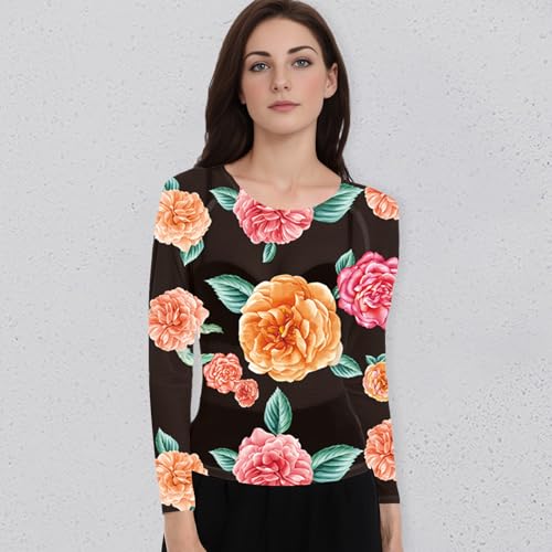 Image of Buauty Sheer Tops for Women,Mesh Fishnet Tops Plus Size,Stylish and Sensational Mesh Blouses for Fashion-Forward Ladies