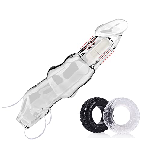 Fundas para pene vibrador y extensión realista con potenciador de circunferencia para hombres