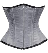 Amazon.com: CorsetsNmore Women's Grey Satin Spiral Boned Corset
