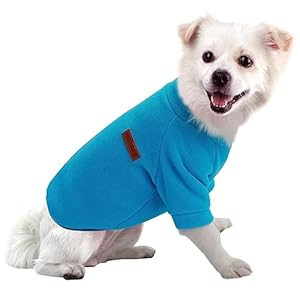 HuaLiSiJi Dog Fleece Jumper Chihuahua Clothes, Dog Hoodies Dog Fleece Coat Puppy Coat, Softness Comfort and Warmth Suitable Small, Medium and Large Dogs (Large, Blue)