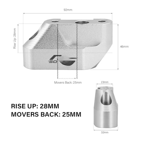 Abrazadera elevadora de manillar para motocicleta R1200RS contra fatiga lumbar 7